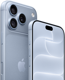 iPhone 18 Pro, glacier, front and back view showing Ceramic Shield, triple camera system