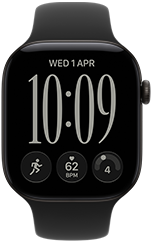 Apple Watch Series 12, aluminium case, black colour, Responsive Art watch face, Sport Band, black colour