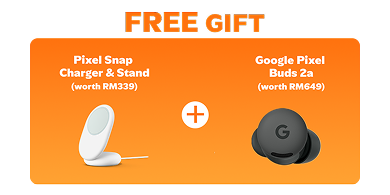 Free Gift: Pixel Snap Charger & Stand and Google Pixel Buds 2a