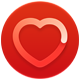 Health app icon, a pink heart in a white box