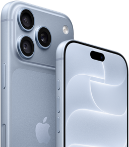 iPhone 18 Pro, glacier, front and back view showing Ceramic Shield, triple camera system