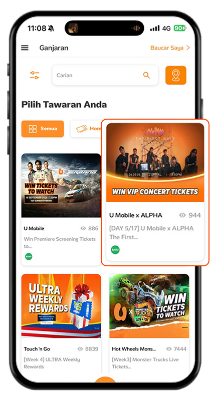 Langkah 1 - Pergi ke Ganjaran