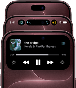 3 iPhone 18 Pro devices in Burgundy fanned out to show Dynamic Island in different modes: off, minimised, maximised