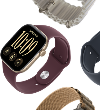 Apple Watch Series 11 straps: purple fog Sport Band, anchor blue Ocean Band, light blue Alpine Loop