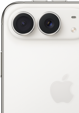 Back panel features an Apple logo, dual camera and flash