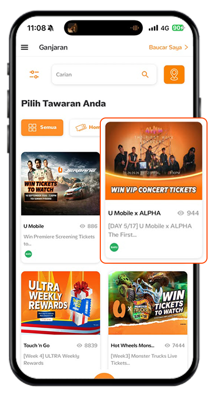Langkah 1 - Pergi ke Ganjaran