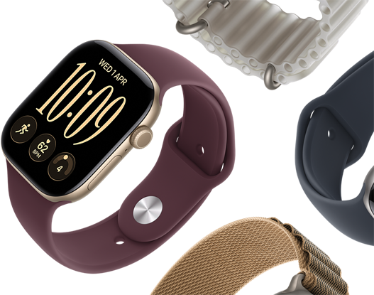 Apple Watch Series 11 straps: purple fog Sport Band, anchor blue Ocean Band, light blue Alpine Loop
