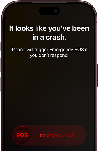 iPhone 18 Pro, Burgundy. Screen shows satellite connection interface with a green dot indicating the device’s location, with text “Keep Pointing at Satellite” and “Connected” at the top, iMessage conversation underneath