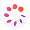 Cycle Tracking icon, a white circle with a ring of eight purple and orange discs inside