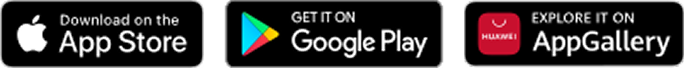 Download on the App Store, Get it on Google Play, Explore it on AppGallery