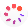 Cycle Tracking icon, a white circle with a ring of eight purple and orange discs inside